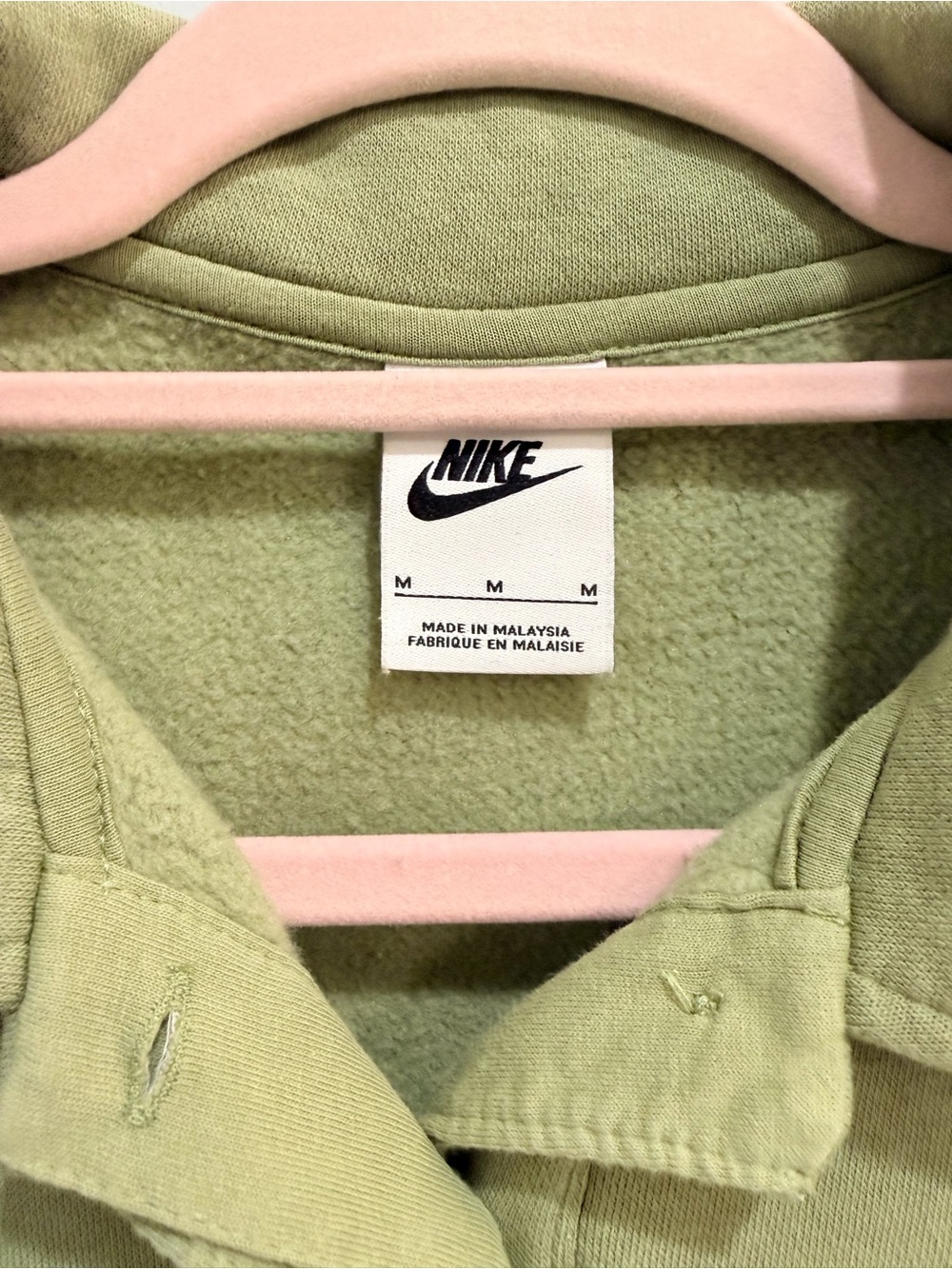 Nike Sportswear Phoenix Fleece Crop Polo Sweatshirt Women's Medium Sage Green - Picture 5 of 14